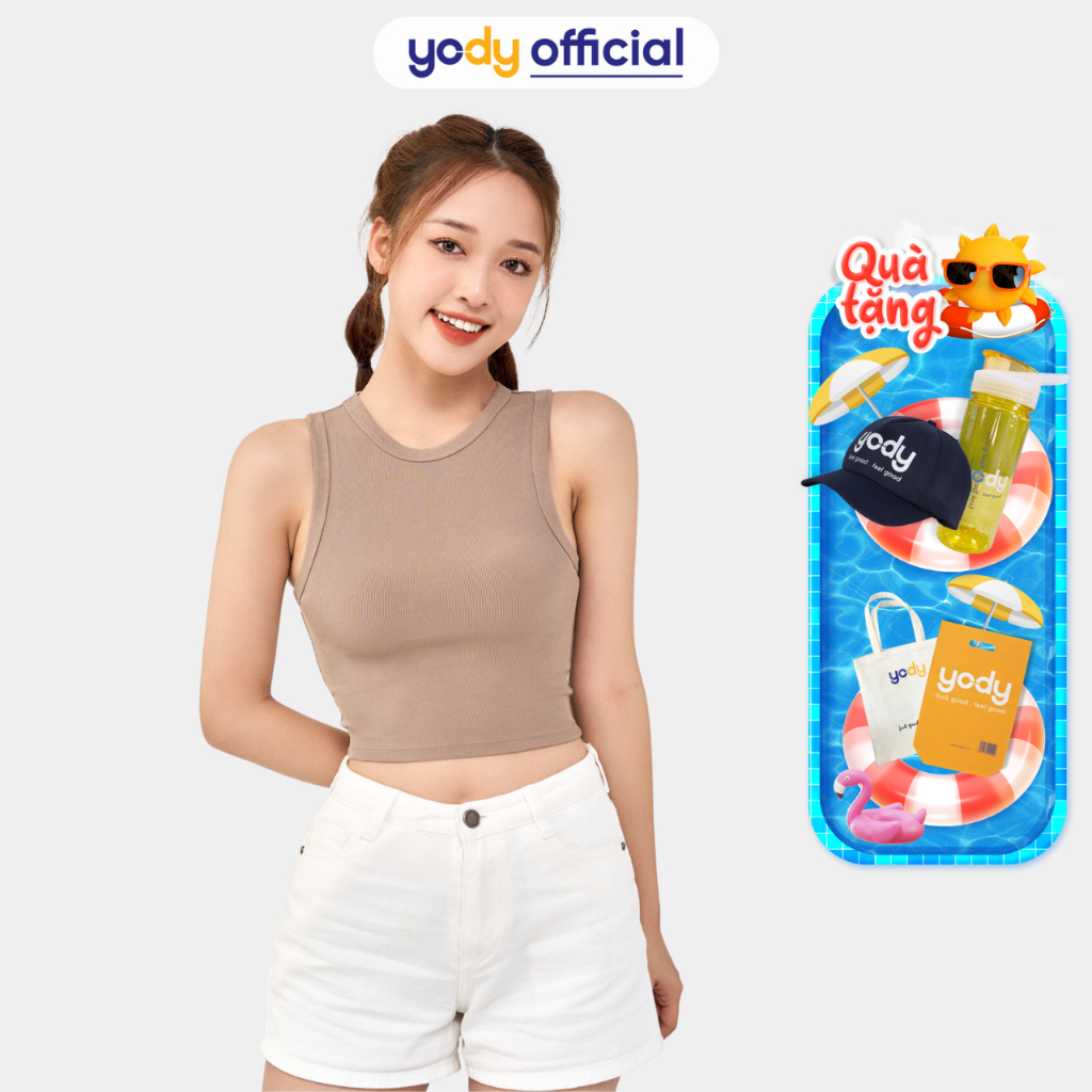 Áo 3 Lỗ Nữ YODY Thun Rip Cơ Bản năng động co dãn mềm mịn BLN6030