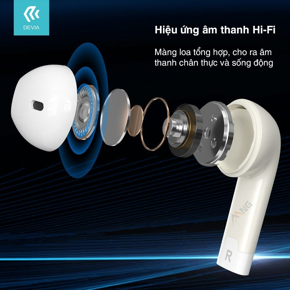 Tai nghe Bluetooth nhét tai không dây Devia M3 có mic nghe nhạc liên tục 20h hàng chính hãng bảo hành 12 tháng