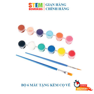 Bộ 6 hộp màu vẽ acrylic - tặng kèm cọ vẽ