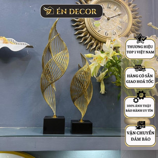 Tượng trang trí decor ngọn lửa mạ vàng ÉN DECOR lốc xoáy decor trang trí nhà cửa, phòng khách trừu tượng nghệ thuật