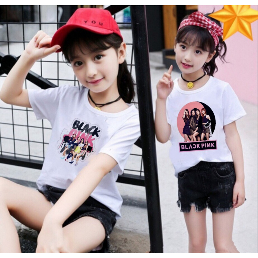 Áo thun trắng BlackPink cho bé gái dễ thương, nhóm nhạc BlackPink