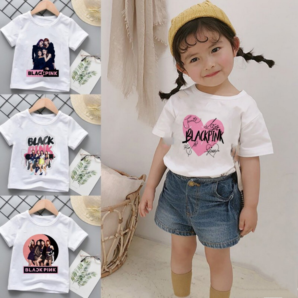 Áo thun trắng BlackPink cho bé gái dễ thương, nhóm nhạc BlackPink