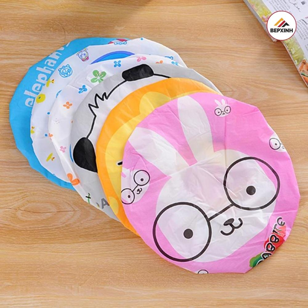 Mũ tắm chùm tóc họa tiết ngộ nghĩnh - Mũ trùm đầu ,Mũ chụp tóc