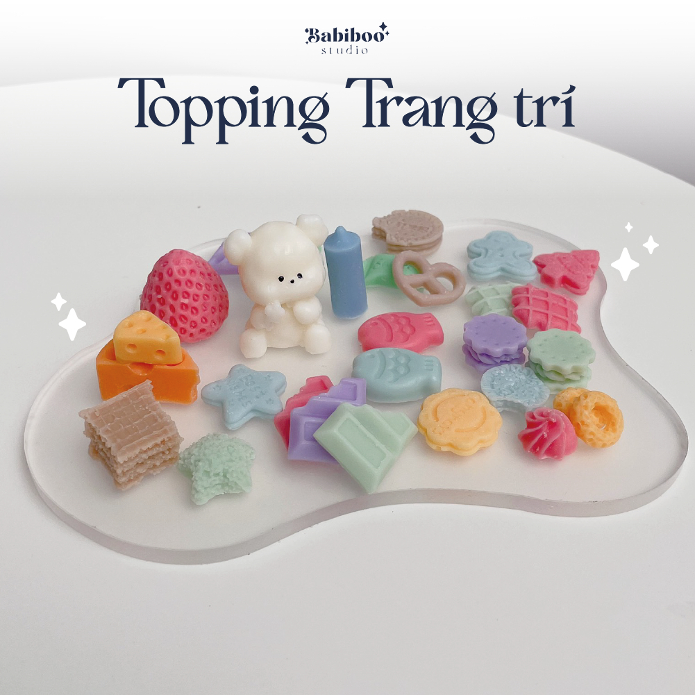 Topping trang trí nến thơm Hàn Quốc Babiboo Studio - không khói, an toàn, sáp tự nhiên