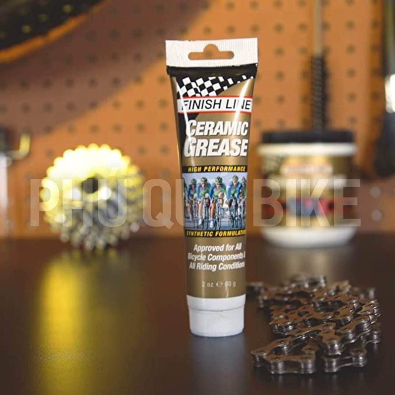 Mỡ Bò CERAMIC Dùng Cho Vòng Bi Bạc Đạn / BB / Chén Cổ FINISH LINE CERAMIC GREASE 60ml
