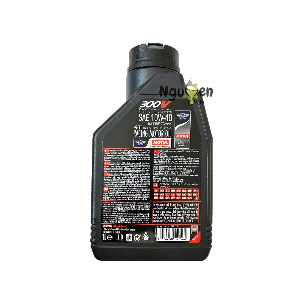 Nhớt Motul 300v 10w40 tem 3 lớp nhập pháp