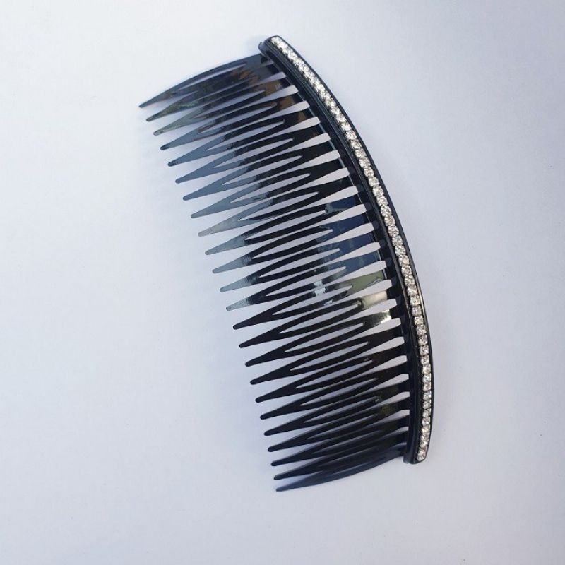 Xước Tóc - Kẹp Tóc Mái Đính Đá Màu Đen Bóng