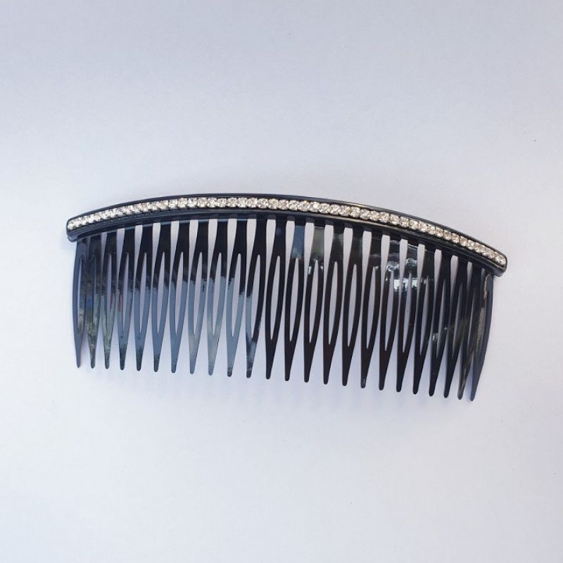 Xước Tóc - Kẹp Tóc Mái Đính Đá Màu Đen Bóng