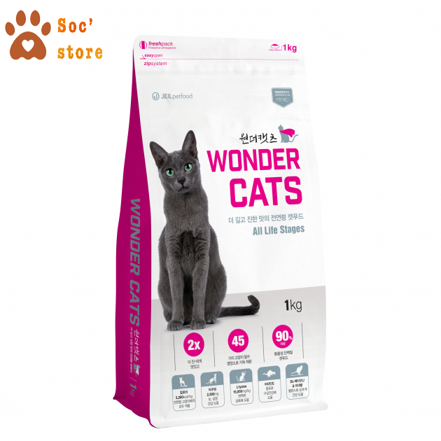 Thức ăn hạt Wonder Cat dành cho mèo mọi lứa tuổi 1kg