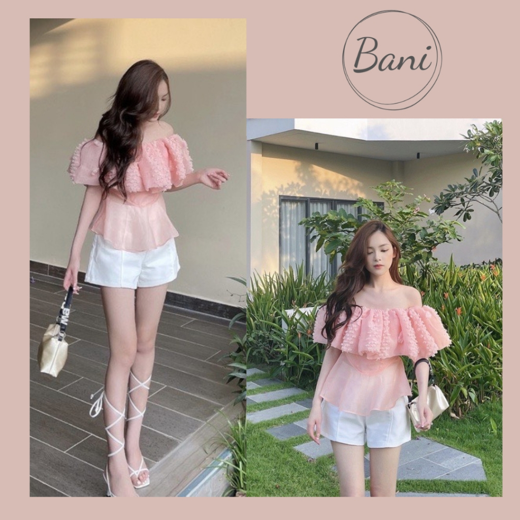 set áo trễ vai mix quần tacda kèm video ảnh thật Bani