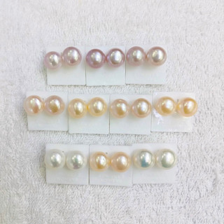 Bông tai, khuyên tai hạt size 8ly màu Trắng, Cam, Hồng, Vàng, Xám, Xanh đen