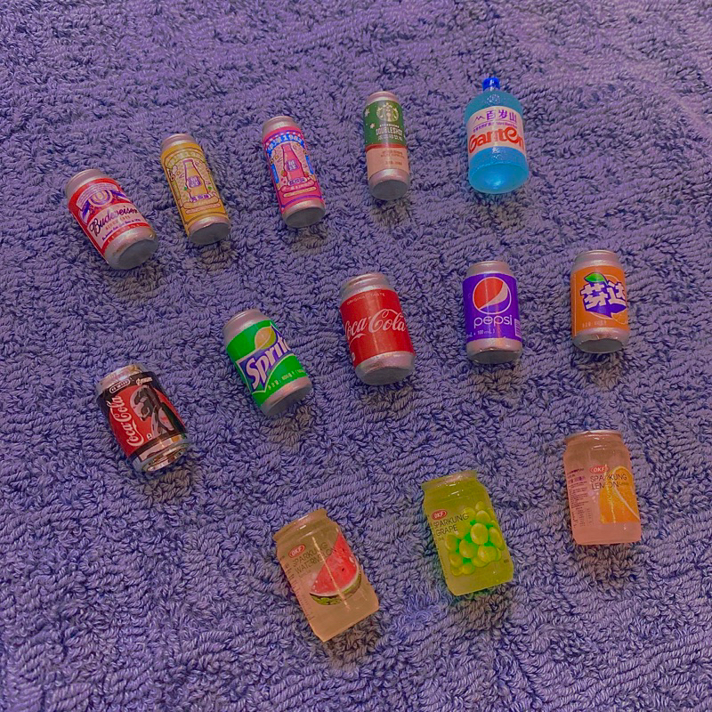 Charm lon nước mini trang trí mô hình đồ ăn