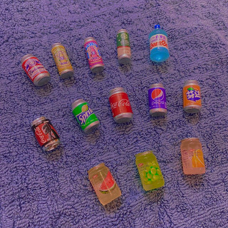 Charm lon nước mini trang trí mô hình đồ ăn