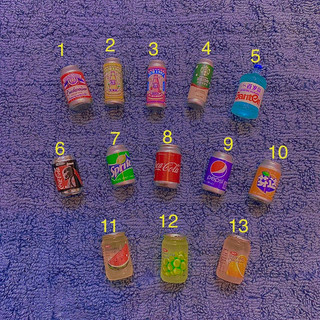 Charm lon nước mini trang trí mô hình đồ ăn