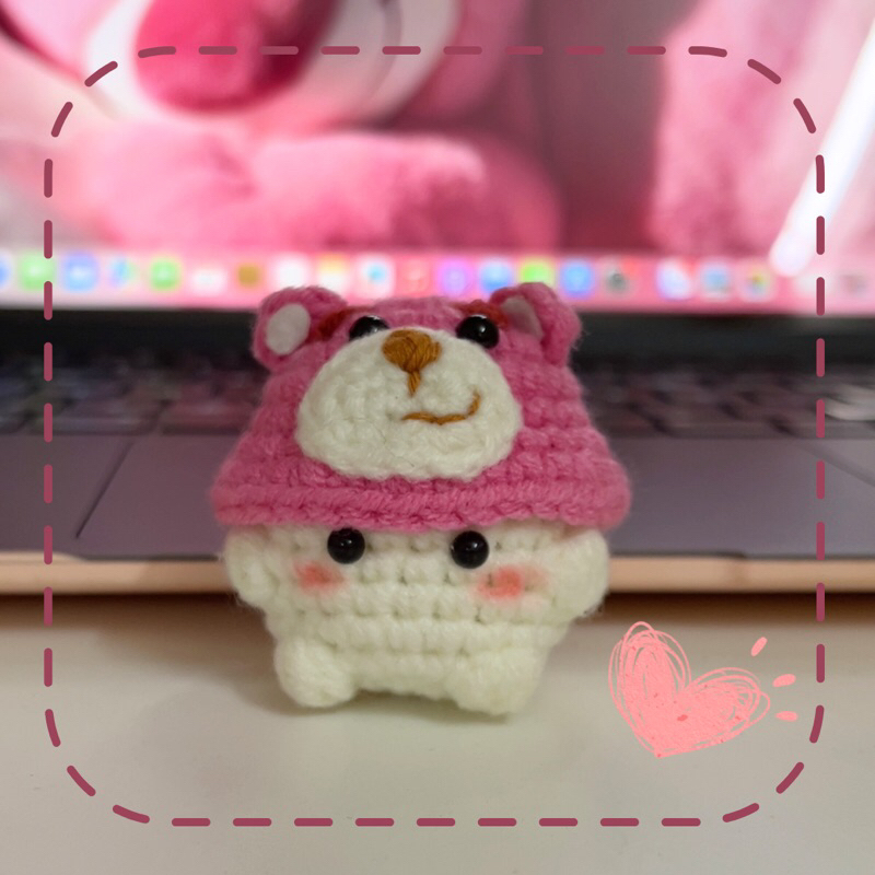 Móc khoá bé nấm đội mũ handmade bằng len🌷🌷