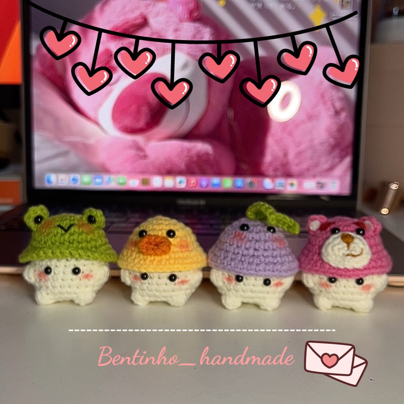 Móc khoá bé nấm đội mũ handmade bằng len🌷🌷