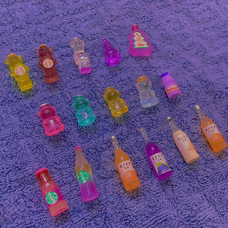 Charm chai nước mini trang trí mô hình đồ ăn