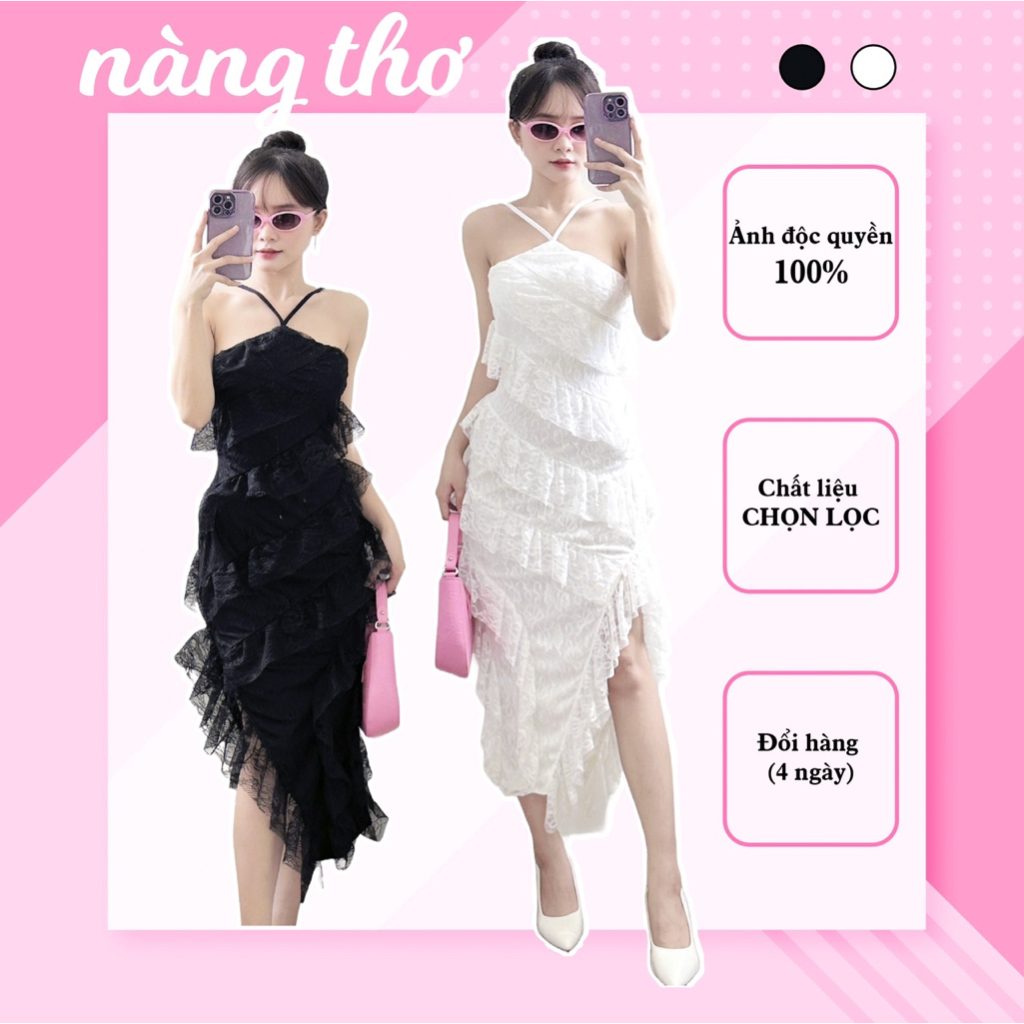 Đầm body yếm ren tua rua 2 màu (HÌNH THẬT ĐỘC QUYỀN nangtho.ct) 4052
