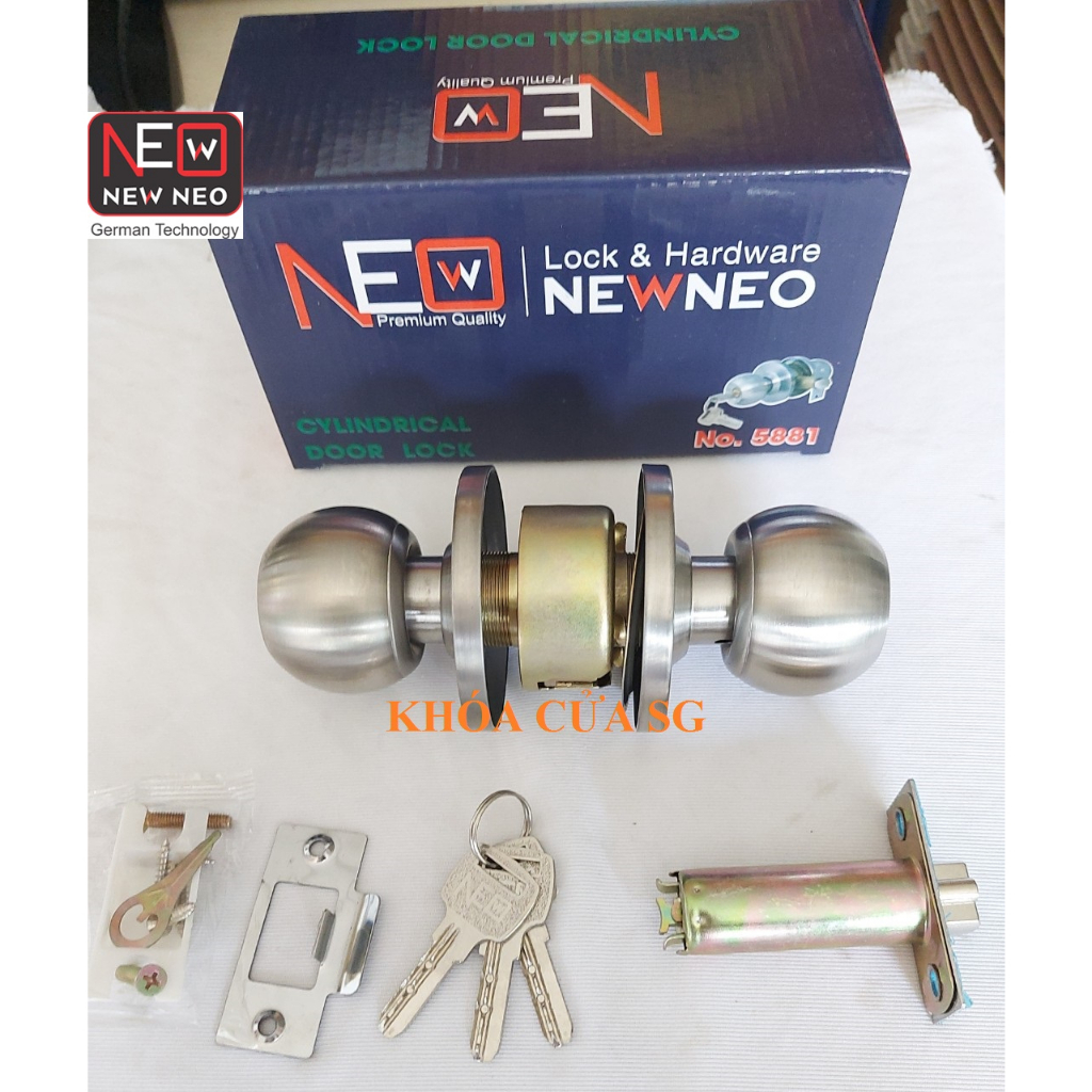 khóa tay nắm tròn NEO 5881 giá siêu rẻ cửa gỗ, cửa nhôm