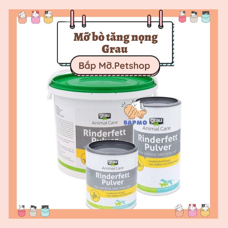 Mỡ bò grau rinderfett-pulver tăng nọng tăng cân cho chó mèo
