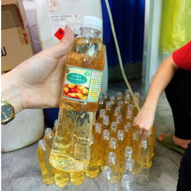Giấm táo mèo nguyên chất 100% nhà làm đảm bảo vệ sinh thực phẩm, không hóa chất chai 500ml