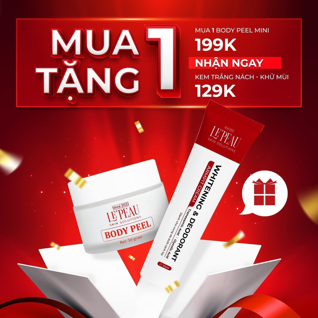 Peel nách retinol, peel body Le'peau trắng da mờ thâm sau 7 ngày tặng kem dưỡng ẩm - LEPEAU VIETNAM