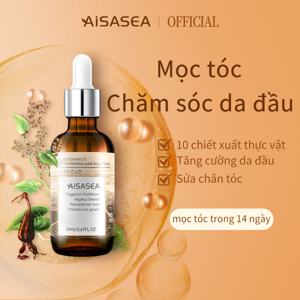 AiSASEA Serum kích thích mọc tóc polygonum multiflori arborvitae vitamin b6 nuôi dưỡng phục hồi chống rụng tóc 20ml