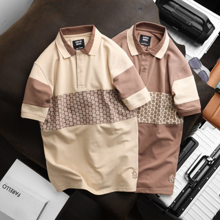 Áo thun nam có cổ, áo polo nam phối monogram super bros phong cách hàn quốc vintage, chất vải cá sấu CVC cao cấp xịn đẹp