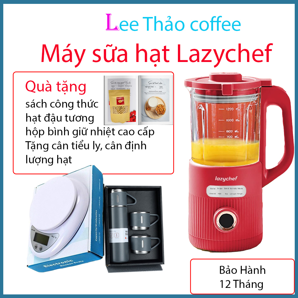 (Mua 1 tặng 3) Máy Xay Nấu Đa Năng 9in1 LazyChef 1200ml, Máy Xay Sữa Hạt, Nồi Hầm Cháo Chậm,