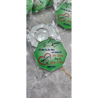 Combo móc khóa và thước gỗ khắc tên