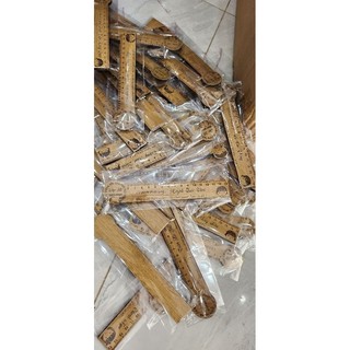 Combo móc khóa và thước gỗ khắc tên