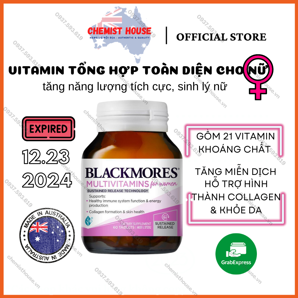 [Hàng chuẩn Úc] Vitamin tổng hợp cho phụ n- ữ Blackmores Multivitamin for Women