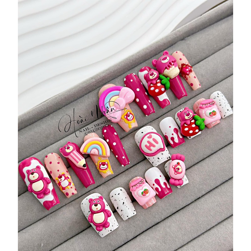 Sơn Gel màu hồng gấu dâu