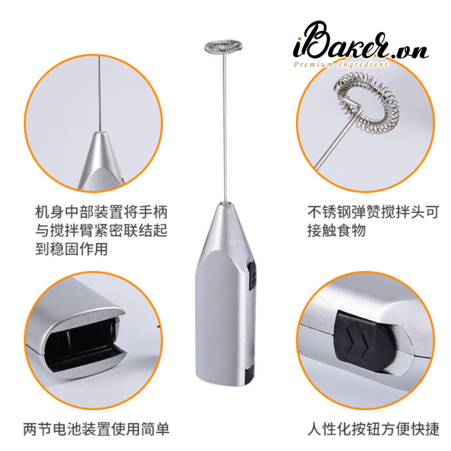 Máy tạo bọt cà phê / máy đánh trứng mini chạy bằng pin giá rẻ