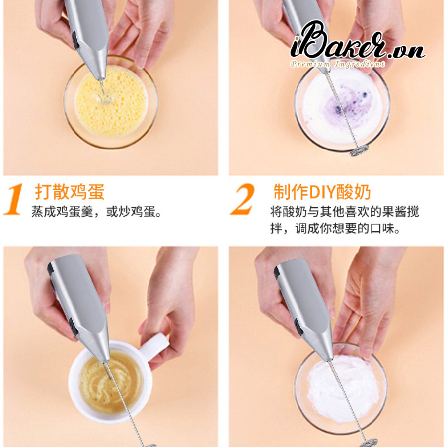 Máy tạo bọt cà phê / máy đánh trứng mini chạy bằng pin giá rẻ