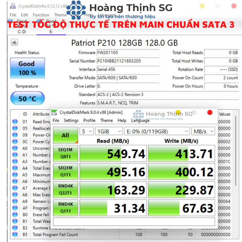 Ổ Cứng SSD 128GB, 256GB, 512GB PATRIOT P210 SATA 3 - 2.5INCH - New 100% - Bảo Hành 3 Năm Chính Hãng