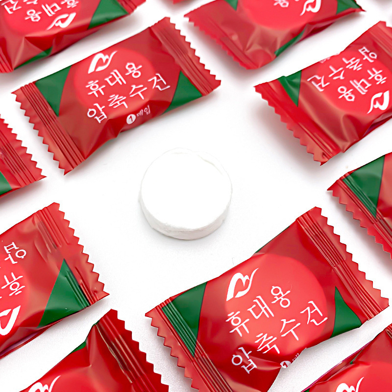 Khăn giấy nén hình viên kẹo - Khăn đa năng du lịch Hàn Quốc dùng 1 lần