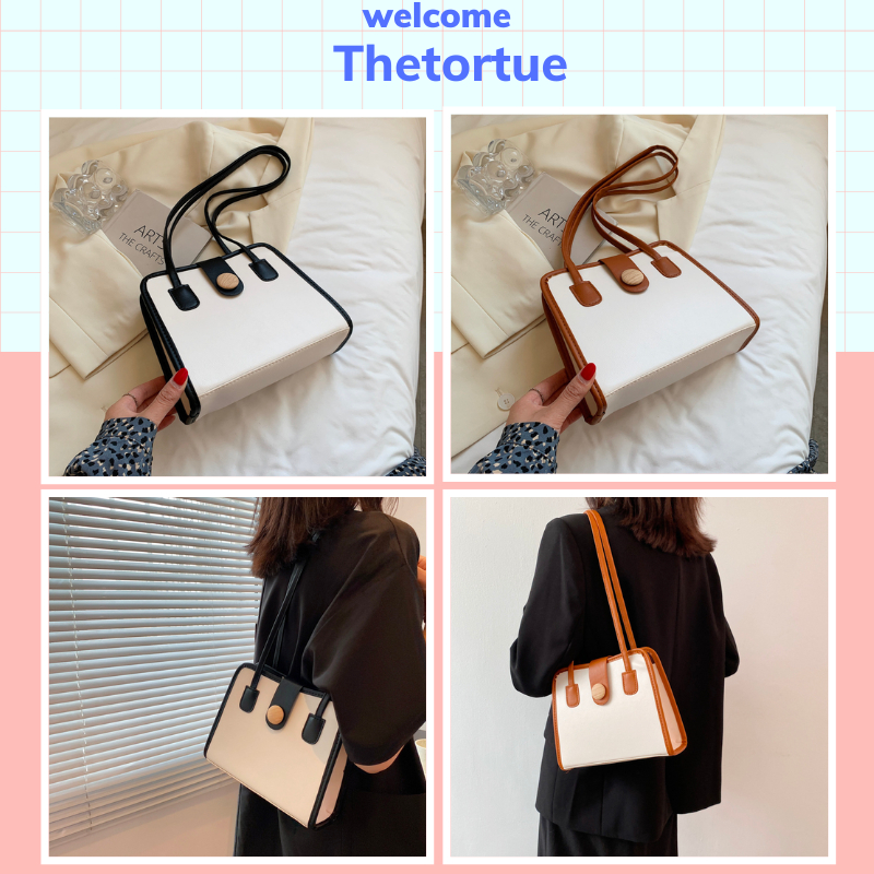 Túi Hộp Lớn Chất Liệu PU Xách Tay, Kẹp Nách Kích Cỡ Lớn Tortue WAFFLE
