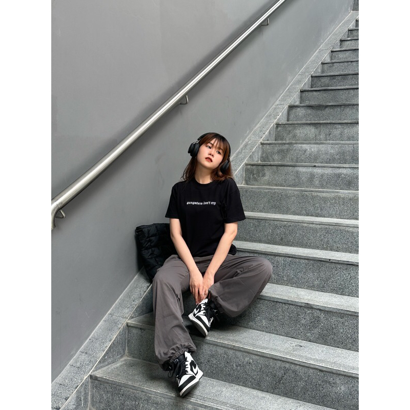 ÁO BABY TEE FORM BOXY THÊU ' GANGSTER DON'T CRY '