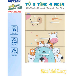🚀TBA SHOP🚀Tủ nhựa vân gỗ cao cấp Tabi 3 Tầng- 4 Ngăn - Nhựa Duy Tân Chính Hãng