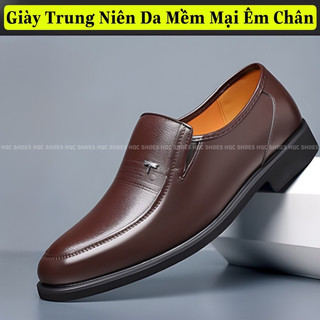 Giày nam tuổi trung niên tăng cao 6cm da bò đế cao su khâu chỉ bảo hành 1 năm