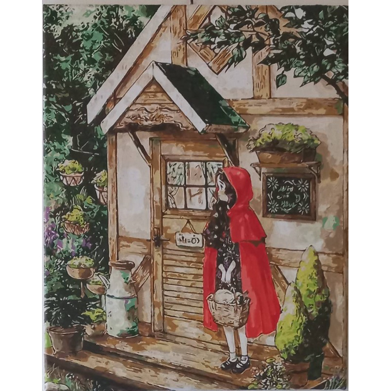 Tranh sơn dầu số hóa DIY khổ 40x50cm khung căng sẵn FOREST GIRLS