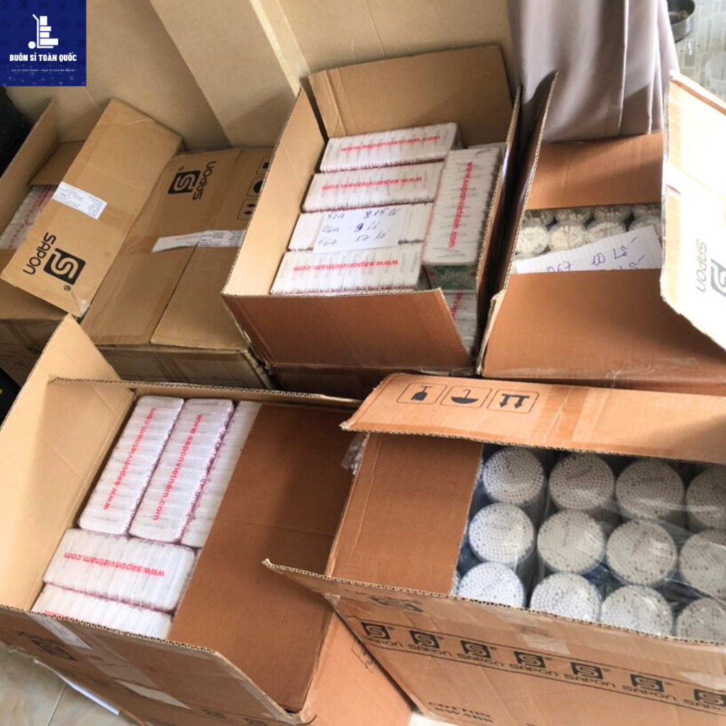 Tăm bông ngoáy tai người lớn LEVEE thân nhựa TB01-074 túi 100 que