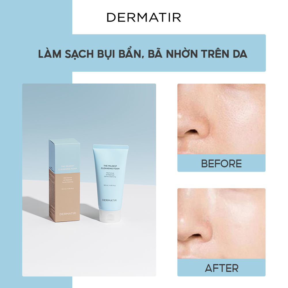 Sửa rửa mặt diu nhẹ cho làn da DERMATIR The Mildest Cleansing Foam 120ml