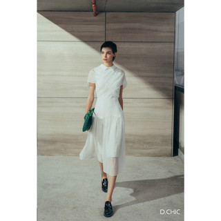 Váy xếp ly vai chờm D.CHIC MS: 2813274