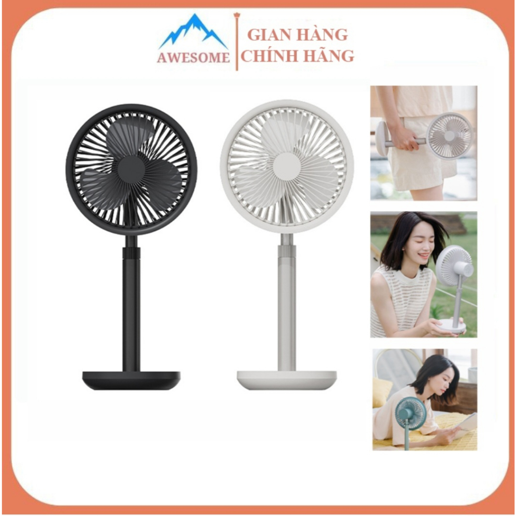 Quạt Sạc Tích Điện Mini Để Bàn SOLOVE F5P - Pin Trâu Sử Dụng Đến 11h - Có Chỉnh Chiều Cao - Hạn Chế Tiếng Ồn
