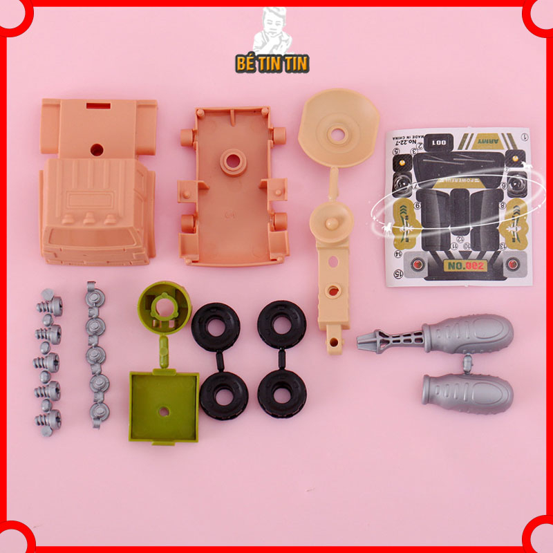 Đồ chơi mô hình tháo lắp thông minh xe ô tô giao thông cho bé, đồ chơi lắp ráp kèm tô vít thuận tiện tháo lắp nhiều lần