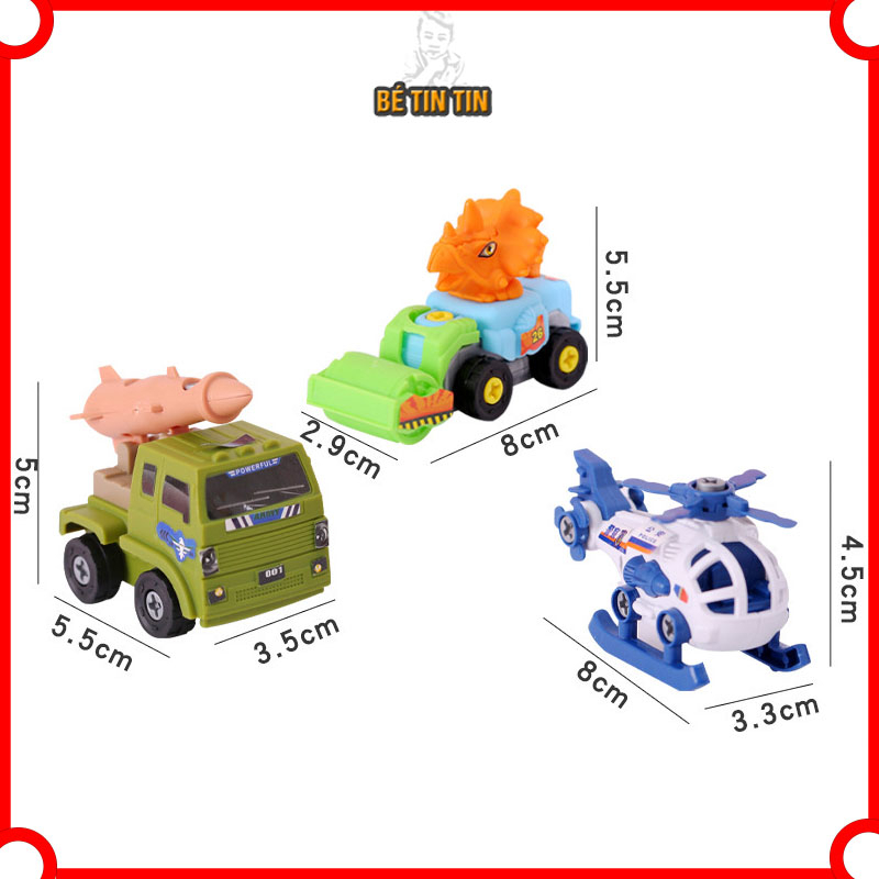 Đồ chơi mô hình tháo lắp thông minh xe ô tô giao thông cho bé, đồ chơi lắp ráp kèm tô vít thuận tiện tháo lắp nhiều lần