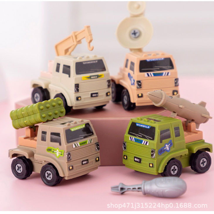 Đồ chơi mô hình tháo lắp thông minh xe ô tô giao thông cho bé, đồ chơi lắp ráp kèm tô vít thuận tiện tháo lắp nhiều lần