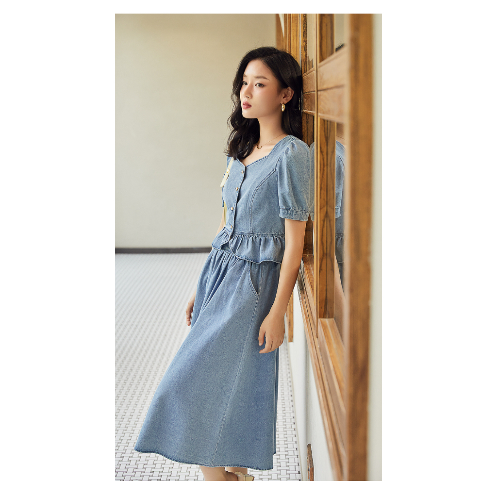 Z301 Áo & Chân váy denim xuất dư của HOPESHOW